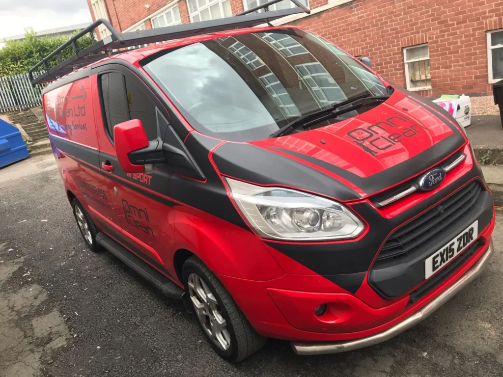 Red Omni Clean Ltd exterior cleaning van